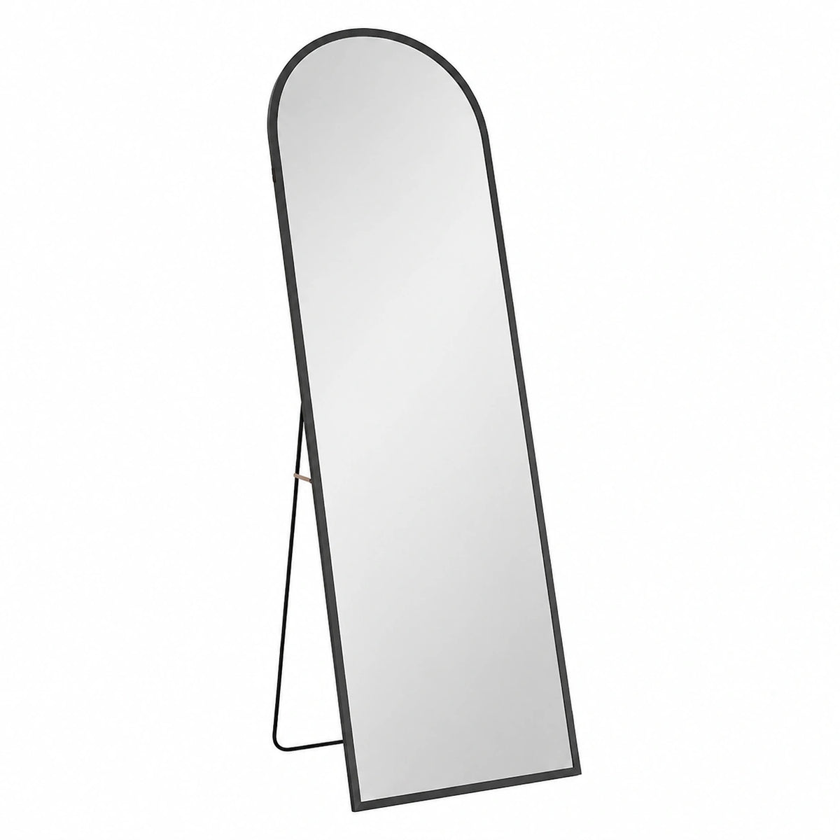 Specchio da Terra ad Arco Moderno Specchio da Parete 50 × 161.5cm Nero, Autoportante a Figura Intera, Vetro Temperato, Cornice in Lega di Alluminio