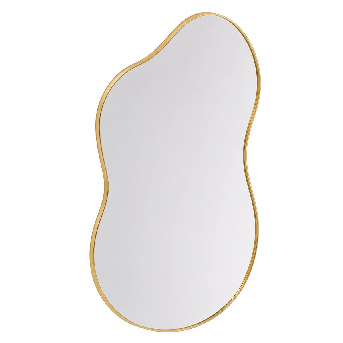 Specchio asimmetrico 66 × 116 cm, Specchio da Parete Decorativo Con Cornice InAlluminio, sottile moderno, per Soggiorno, Ingresso
