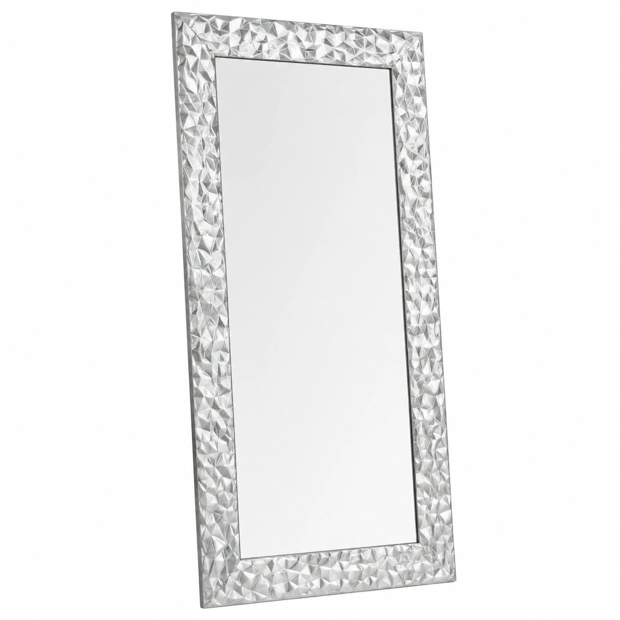 Specchio da parete argento cornice legno 41 × 81 in Italy Specchiera rettangolare per camera bagno ingresso corridoio soggiorno