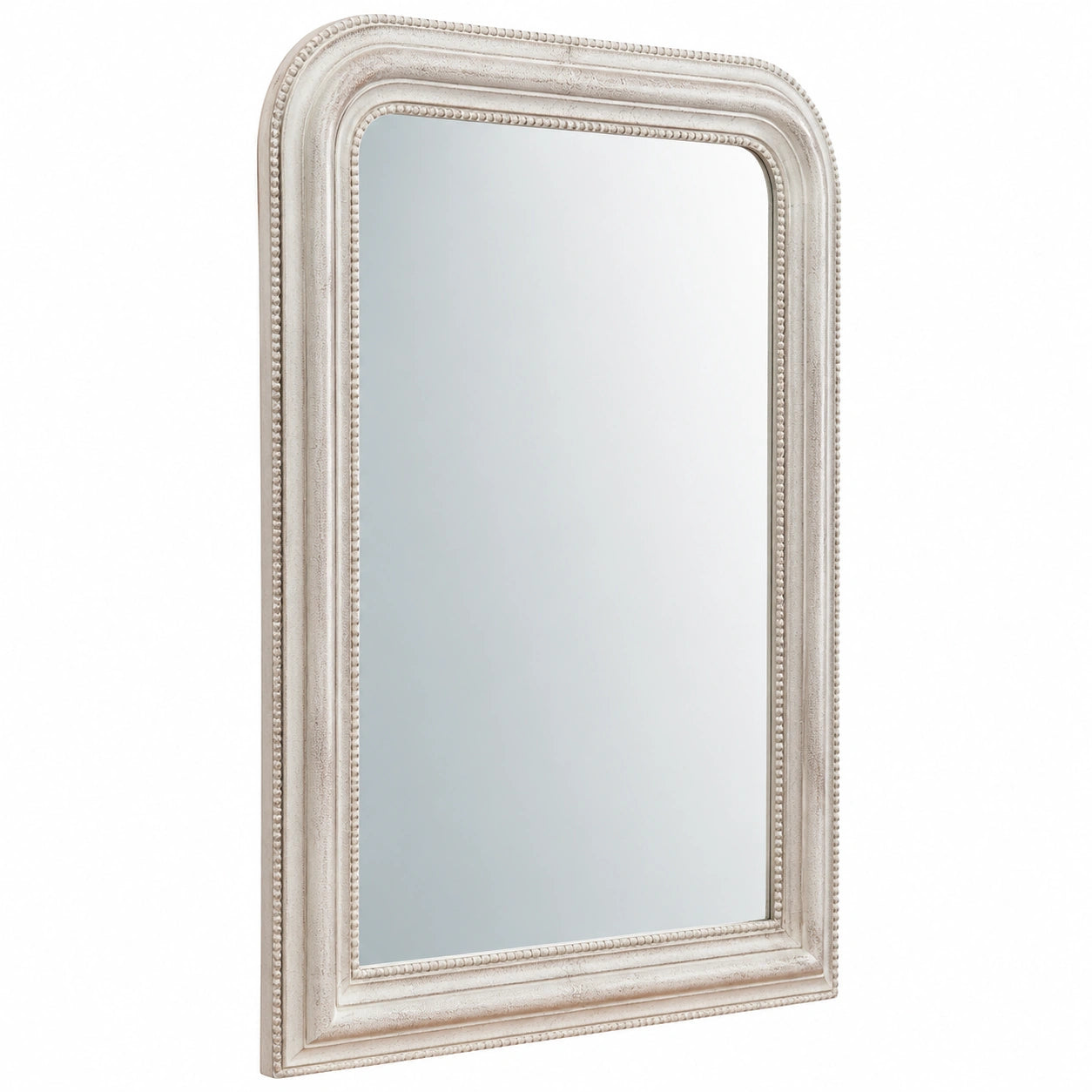 Biscottini - Specchiera Da Parete In Legno Finitura Bianco Anticato L43xP4xH69 cm - Specchiera Da Parete Ingresso - Specchio Con Cornice - Specchio