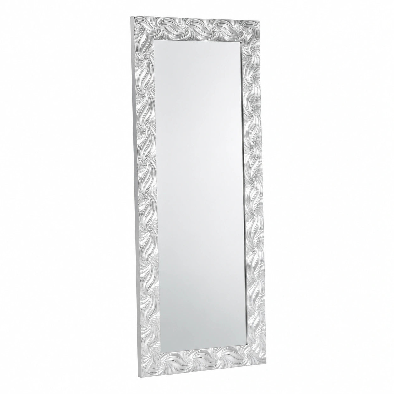 Specchio da Parete cornice legno argento 50 × 145 cm da appendere in orizzontale, verticale per camera ingresso soggiorno. in Italy.