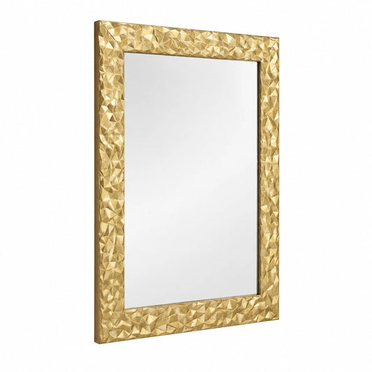 Specchio da Parete moderno, rettangolare Foglia Oro 72 × 95 in Italy, appeso muro, Specchiera da ingresso, per camera da letto