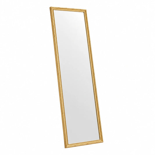Specchio da Parete con Cornice Classica cm. 40 × 135, in Italy, Specchiera lunga dorata, cornice in legno oro antico, Specchio da ingresso, camera
