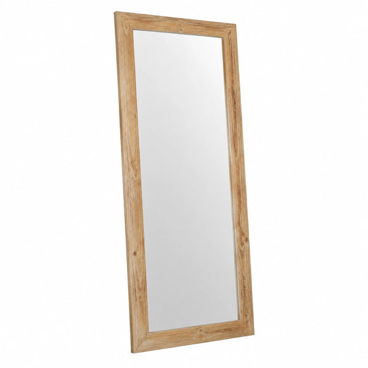 Specchio da Parete Cornice Rustica in Legno Abete Finitura Naturale Misura Esterna cm. 57 × 147 da Appendere Sia in Verticale Che in Orizzontale.