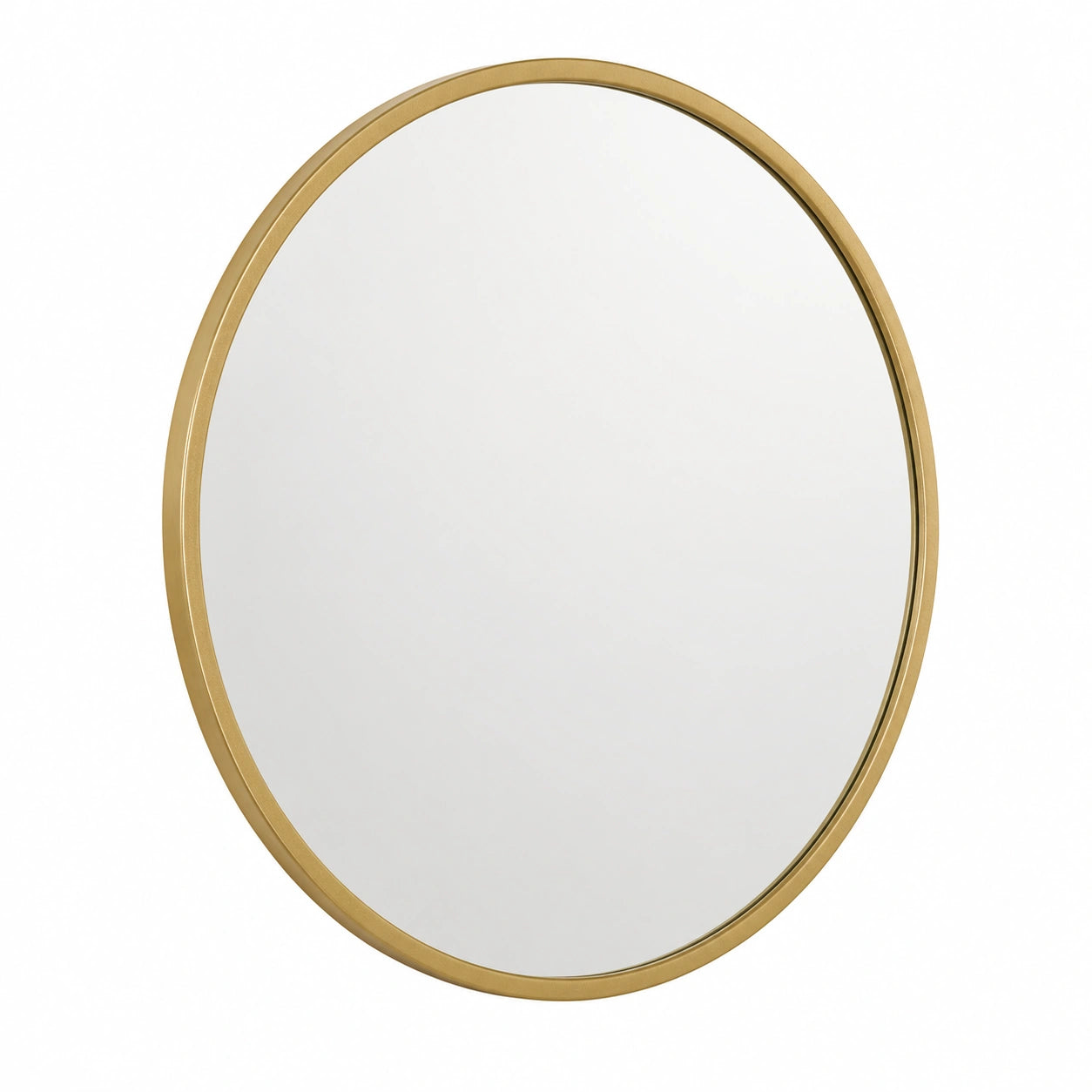 Specchio da Parete Rotondo, Specchio Bagno, 60cm, Dorato, Specchio Tondo