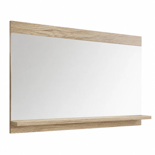 Specchio Rettangolare da Parete con Ripiano Integrato per Bagno Specchiera con Mensola da Appendere 50 × 60 × 12 cm Ingresso Corridoio - Effetto