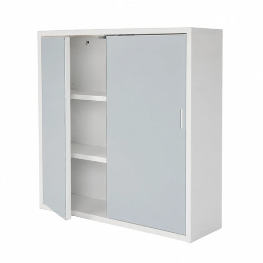 Specchio Bagno Contenitore in Legno, Specchiera Armadietto con Ripiani, Pensile a Parete con Anta, Mobiletto Bagno con Specchio, Specchiera