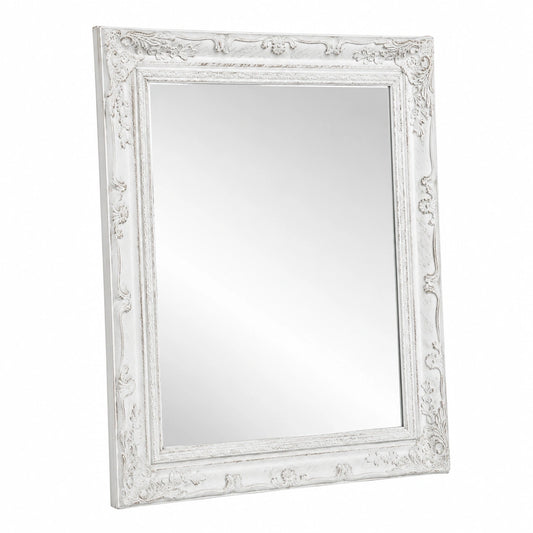 Specchio da parete 74 × 64 × 4 cm - Specchio bagno con cornice bianca - Specchio shabby - Specchi decorativi per la casa - Specchio da parete