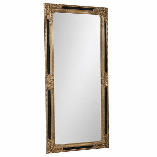 Specchio da parete Bagno e camera da letto 50 × 4x140 cm - Specchio ingresso da Muro - Specchiera da trucco Nero - Specchiera deciorativa soggiorno