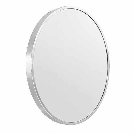 Specchio da Parete Rotondo con Cornice in Alluminio, Moderno Specchio, HD Specchio per il trucco Ideale come oggetto decorativo in Bagno Spogliatoio