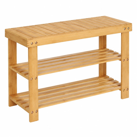 Panca Scarpiera a 3 Livelli, Scaffale per Scarpe, Mobile Portaoggetti, 70 × 28 × 45 cm, ideale per Ingresso