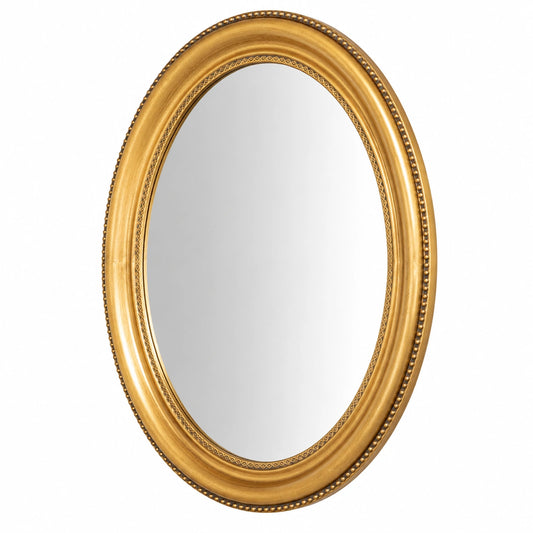 Specchio da parete rotondo 84 × 4x64 cm - Specchiera bagno con cornice in legno - Specchio trucco rotondo oro - Specchio decorativo da parete