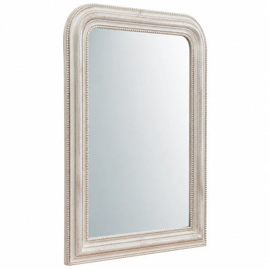 Biscottini - Specchiera Da Parete In Legno Finitura Bianco Anticato L43xP4xH69 cm - Specchiera Da Parete Ingresso - Specchio Con Cornice - Specchio