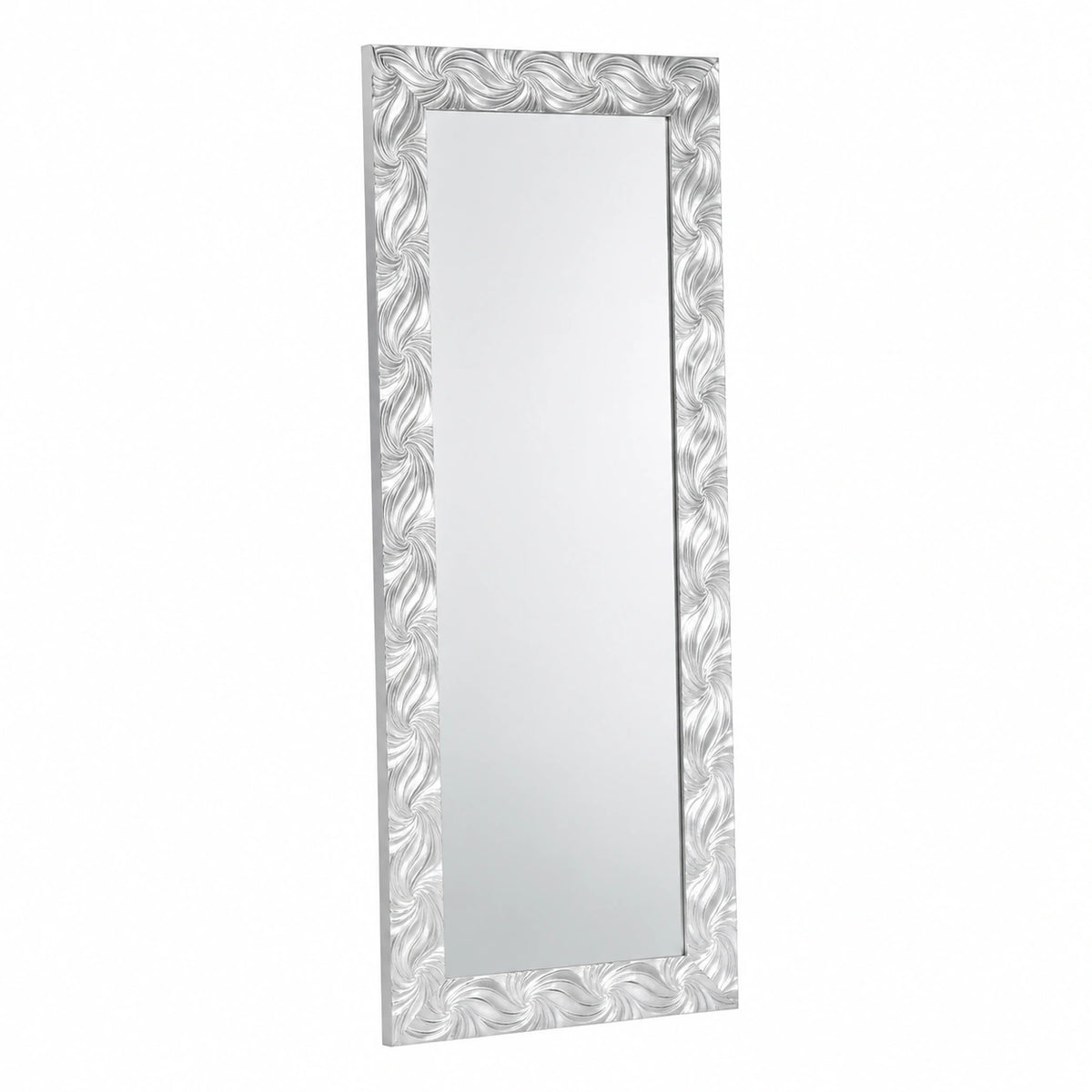 Specchio da Parete cornice legno argento 50 × 145 cm da appendere in orizzontale, verticale per camera ingresso soggiorno. in Italy.