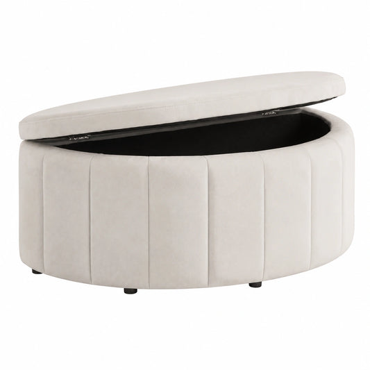 Panca Contenitore 108 × 48 × 40 cm, Pouf Contenitore con Vano Portaoggetti, Cassapanca con Seduta Comoda e Imbottita, Compatto per Ingresso, Salotto